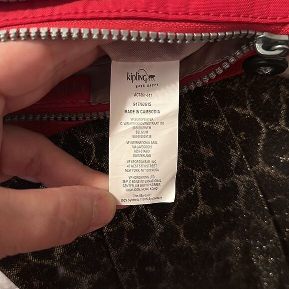 Kipling Small Vibrant Red Nylon Crossbody Bag - Picture 11 of 14